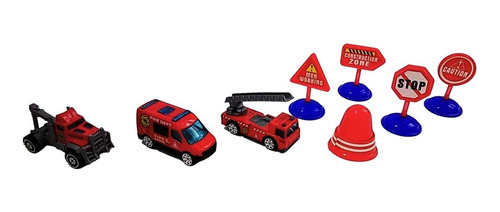 Imagen 4 de 8 de Alfombra Ciudad Piso Con Vehiculos De Rescate Bomberos Ed