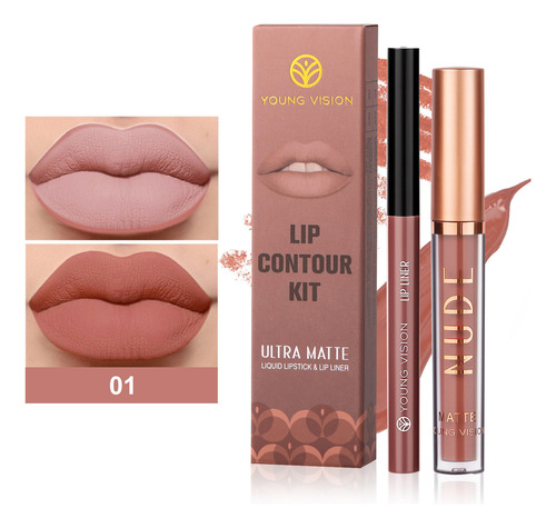 Set De Brillo Y Delineador De Labios E Lip Gloss Not Easy To