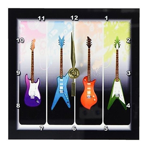 3drose Dc*****con 4-heavy Metal N Guitarras De Rock Reloj De