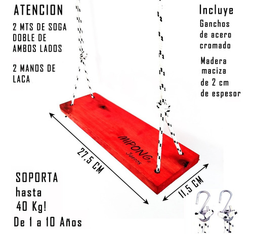 Hamacas Infantiles Modelo Listón Tabla Tablita Mipong