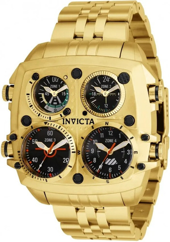 Reloj Pulsera Invicta Aviator Zulu Gold 24k.