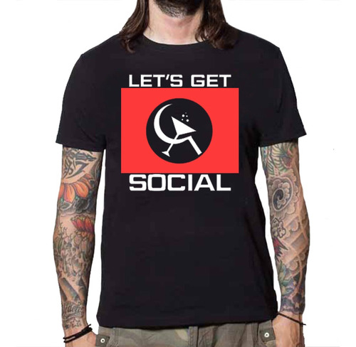 Camiseta Masculina Axl Rose Let's Get Social - 100% Algodão