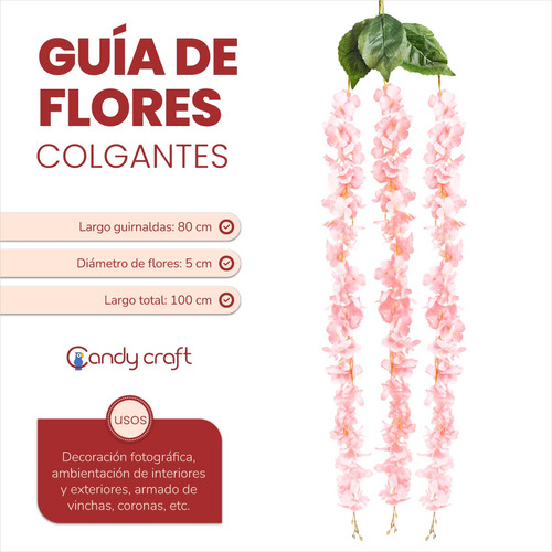 Guía De Flores Colgante 80cm Guirnalda Artificial Deco Hogar