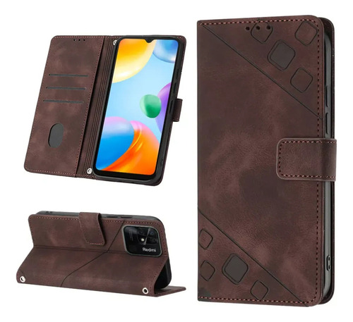 ( Funda Tipo Cartera Con Tapa En Relieve Para Xiaomi Redmi 10c