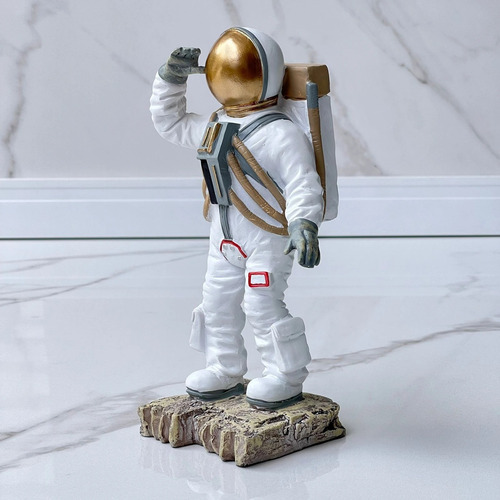 Escultura Astronauta Resina A 24cm X An 9cm X L 9cm