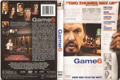 Game 6 Dvd Michael Keaton Robert Downey Jr. Griffin Dunne