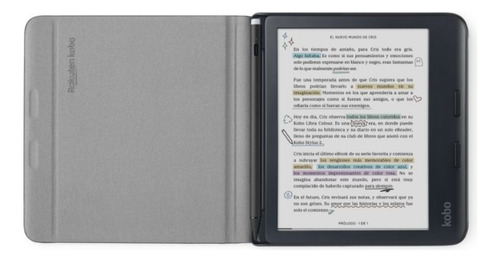 Lector E Reader Kobo Libra Colour Blanco Con Funda Beige