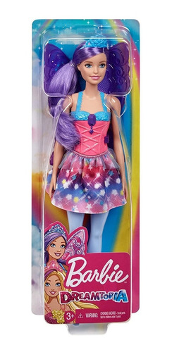 Barbie Dreamtopia Muñeca Hada Mattel Gjk00 Pelo Morado con Alas Alas y Corona 
