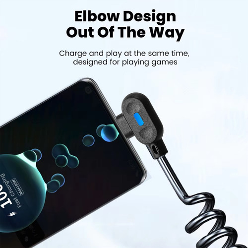 Para Cable Usb-c A Tipo C Con Resorte De 6 A Para Una Carga