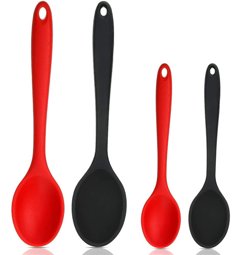 4 Piezas Cucharas De Silicona Para Mezclar Cucharas Cocina