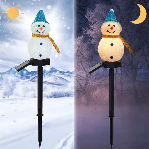 3 Piezas De Adornos Navideños Solares Para Jardín, Muñeco De
