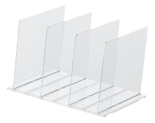 Divisores De Estantes Transparentes, Portátiles, 4 Piezas