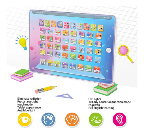 Tableta De Aprendizaje Para Niños Con Voz Totalmente Táctil