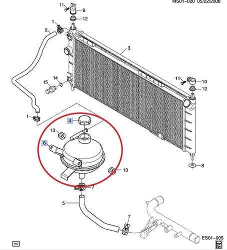 Deposito De Anticongelante Con Tapon Chevy 2006