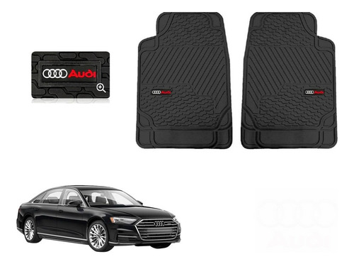 Par Tapetes Delanteros Logo Audi A8 2018 - 2023 2024 2025 Negro