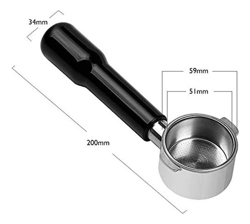 Soporte De Filtro De 51 Mm Para Delonghi Ecp3420 Ec155 Bco43