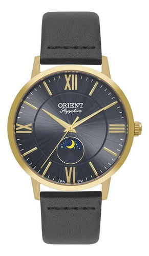 Relógio Orient Mgsc0002 G3px Masculino Dourado Em Couro