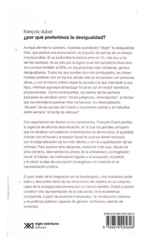 ¿ Por Qué Preferimos La Desigualdad ? / Francois Dubet (Usado)