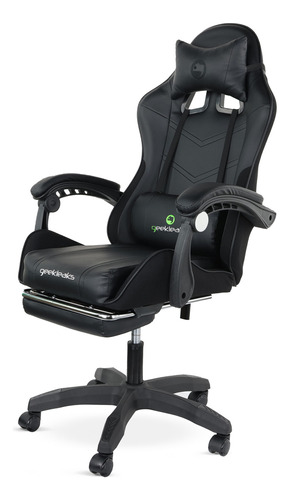 Silla Gamer De Escritorio Giratoria Ergonómica Reclinable Color Negro