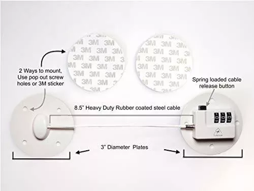 Fridge Lock, Refrigerator Lock, mini fridge lock, File Cabinet Lock, Drawer  Lock, Lock for Cabinet, Child Safety lock Refrigerator Door Lock