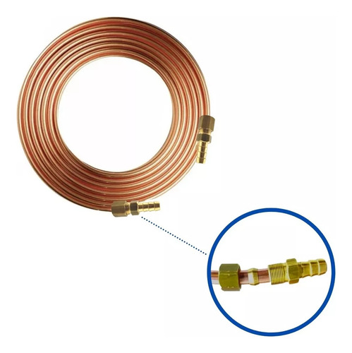 Cano Gas De Cozinha 3/8 4m + Bico Para Mangueira
