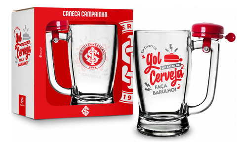 Caneca Chopp Taberna 340ml Com Campainha Internacional Cor Vermelho