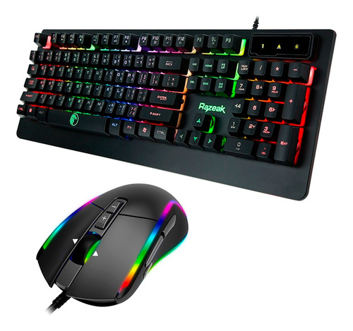 Combo Teclado Mouse Gamer Razeak Retroiluminado Rgb Rzk-9