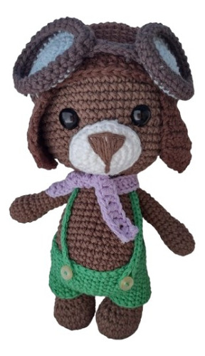 Peluche Osito Aviador Amigurumi