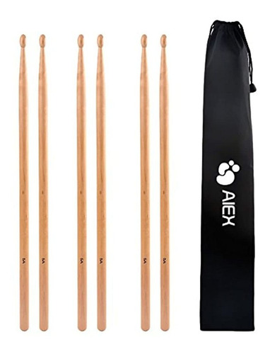 5a Drumsticks Aiex 3 Par Drumsticks Palillos De Madera De Ar