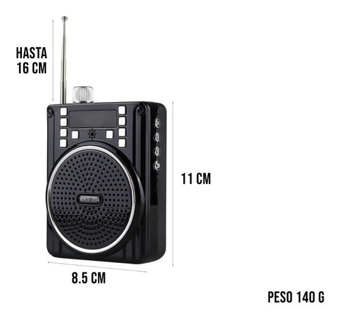 Imagen 3 de 10 de Bocina Megafono Bluetooth Portatil Altavoz Diadema Microfono