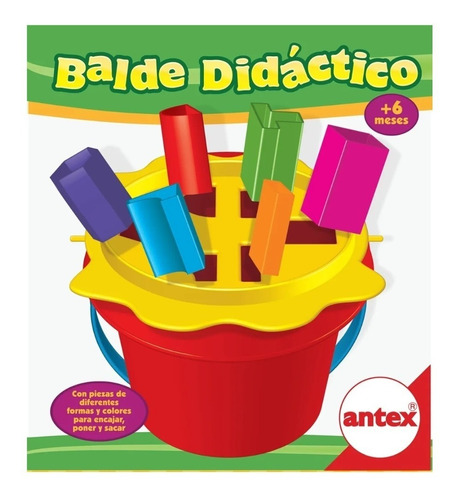 Balde Juego Encastre Didáctico Bebé Antex 4007 Color Multicolor