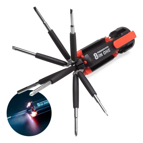 comprar Kit Ferramentas Jogo Chave De Fenda E Phillips 8 Em 1 Cu002F Led