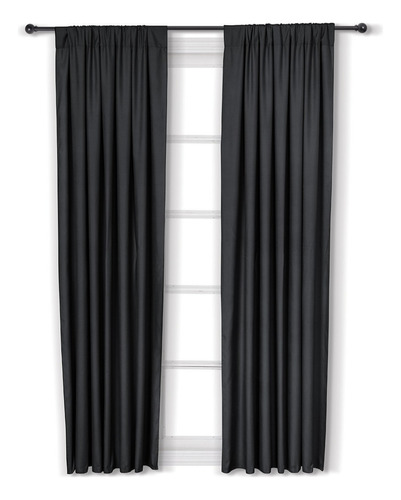 Cortinas Azteca 100% Black Out. 2.80x2.25m.en 2 Paneles Sala Color Negro