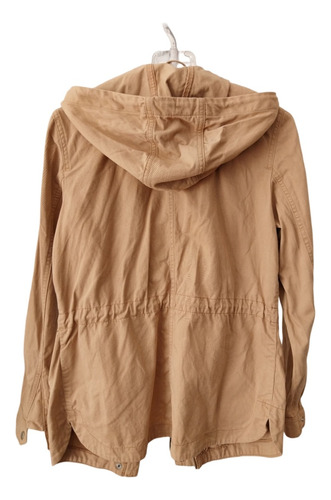 Campera Trench Piloto H&m Vison Nude Xs Capucha Bolsillos (Usado)
