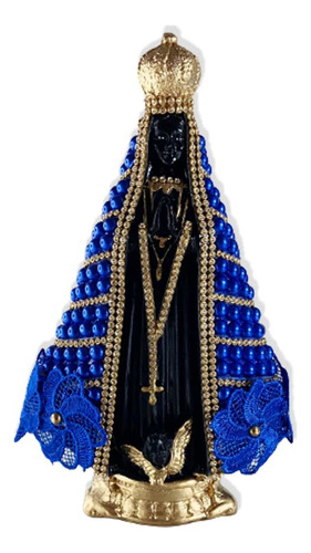 Imagem Nossa Senhora Aparecida Pérola Azul Com Strass 23cm