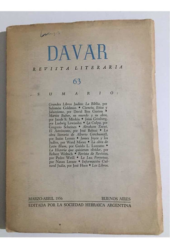 Revista Davar # 63 Marzo-abril 1956