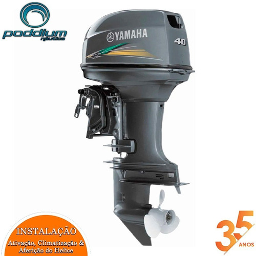 Motor De Popa Yamaha 40 Hp 2t Aws + Frete Et Poddium Náutica