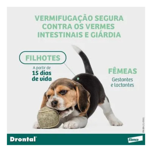 Vermífugo Drontal Plus Carne - Cães10kg - 2 Comp