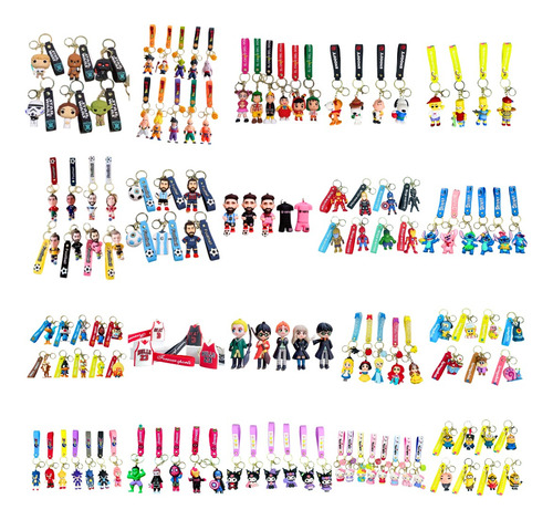 Llaveros Personajes X10 Goma 3d + Correa + Mosqueton Star Wars