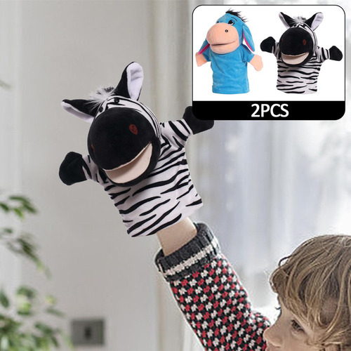 Xsx Títeres De Animales De Peluche Para Niños, Burro Cebra