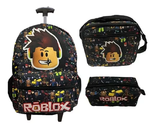 Kit Mochila Roblox Infantil Escolar Rodinhas Aulas Lancheira Estojo -  Escorrega o Preço