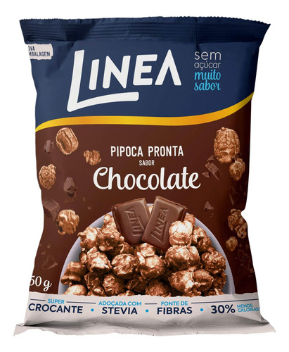 Pipoca Pronta Chocolate Zero Açúcar Linea Pacote 50g