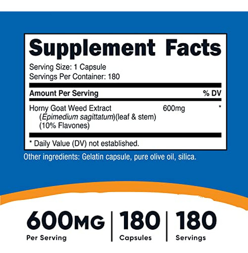 Suplemento Nutricost De Extracto De Hierba De Cabra En Celo,