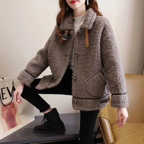 Chaqueta Sherpa Cálida Para Mujer, Abrigos De Invierno De Ma
