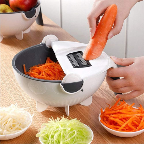 Imagen 3 de 6 de Cortador Rallador Colador Mandolina Frutas Verduras 7 En 1