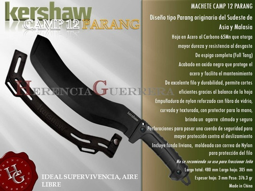 Imagen 4 de 6 de Machete Kershaw Camp 12 Parang Hoja 30 Cm