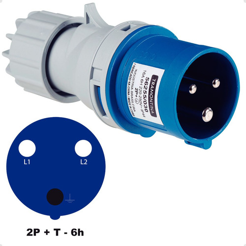 Plugue Móvel Tomada Industrial 2p+t 16a 220-250 Vca 6 H