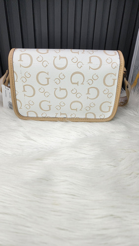 Bolsa Guess Hg961624 Nueva 100 % Original Con Etiqueta Blanco Estampado Oro Blanco