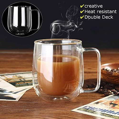 Etermeta - Juego De 2 Tazas De Café De Cristal Con Aislamien