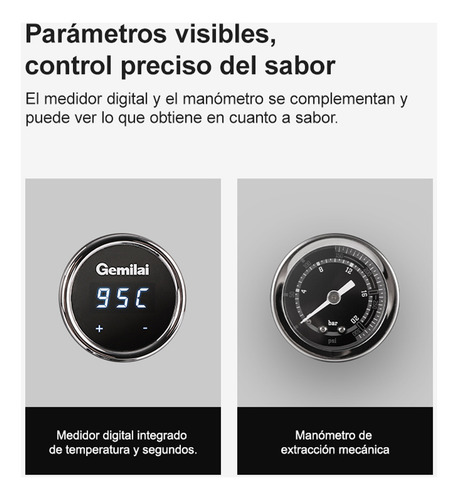 Cafetera Espresso Semiautomática Doméstica Gemilai G3007l